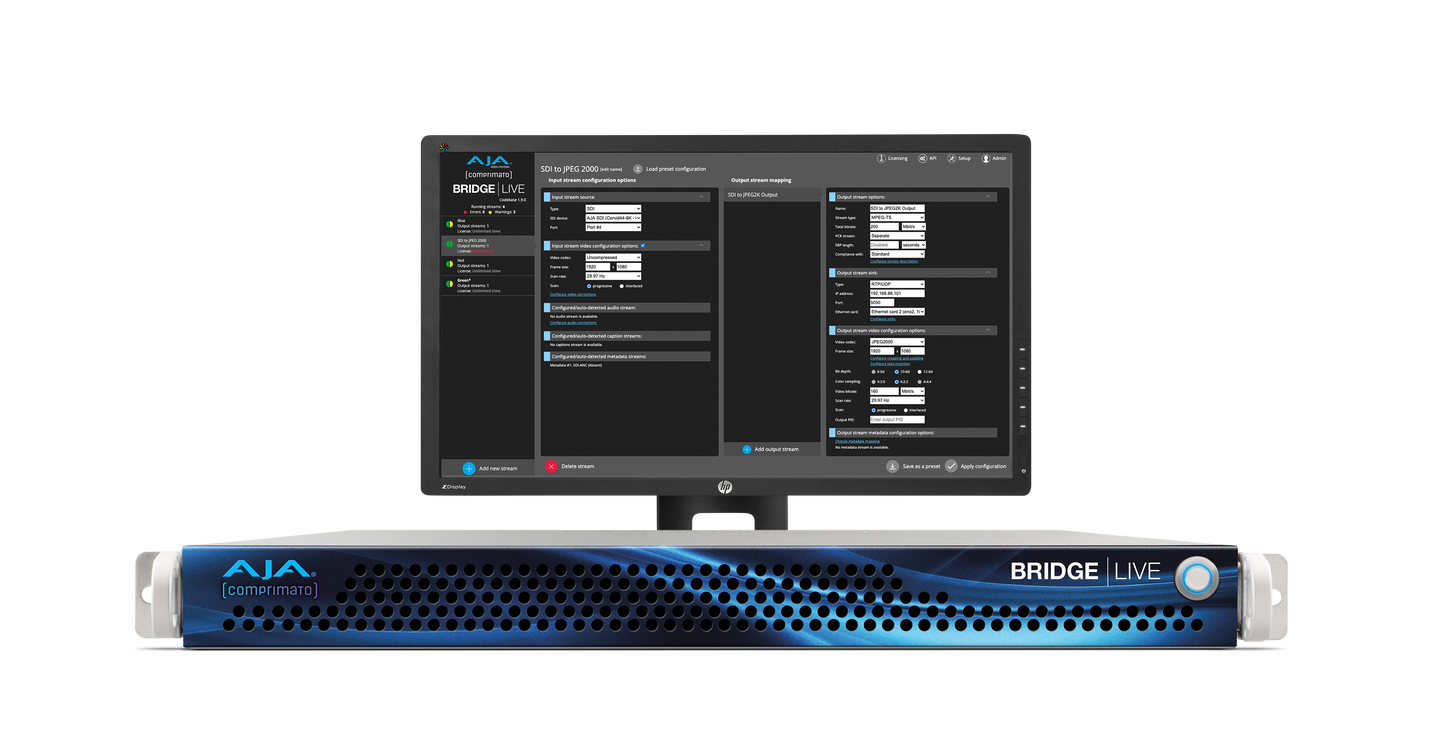 AJA Bridge Live High Density SDI/IP Streaming Solutions