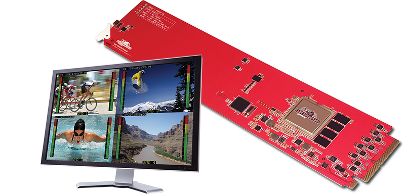 Decimator MC-DMON-QUAD: openGear 4 Channel Multi-viewer with SDI outputs for 3G/HD/SD - HD Source