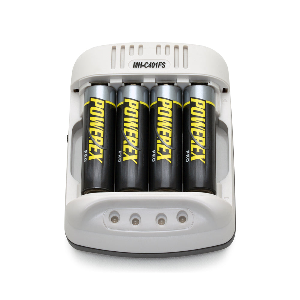 Powerex MH-C401FS-DCW 4 Channel Charger with Car Adapter - HD Source