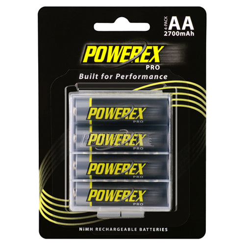 Powerex Pro Rechargeable AA NiMH Batteries (1.2V, 2700mAh) - 4 pack - HD Source