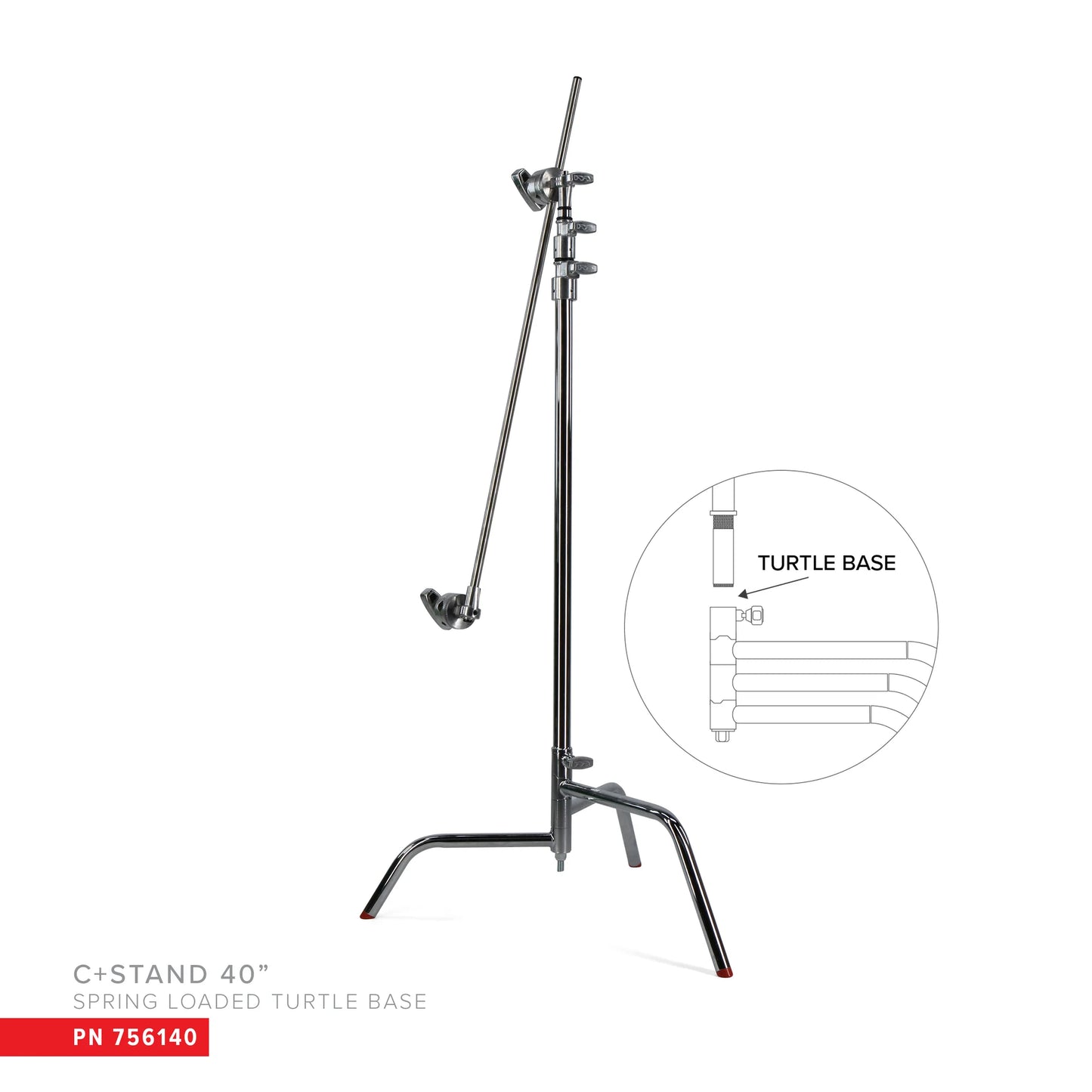 40" C+STAND W/SPRING LOADED TURTLE BASE, INCLUDES GRIP HEAD & ARM | MSE Matthews Grip - HD Source