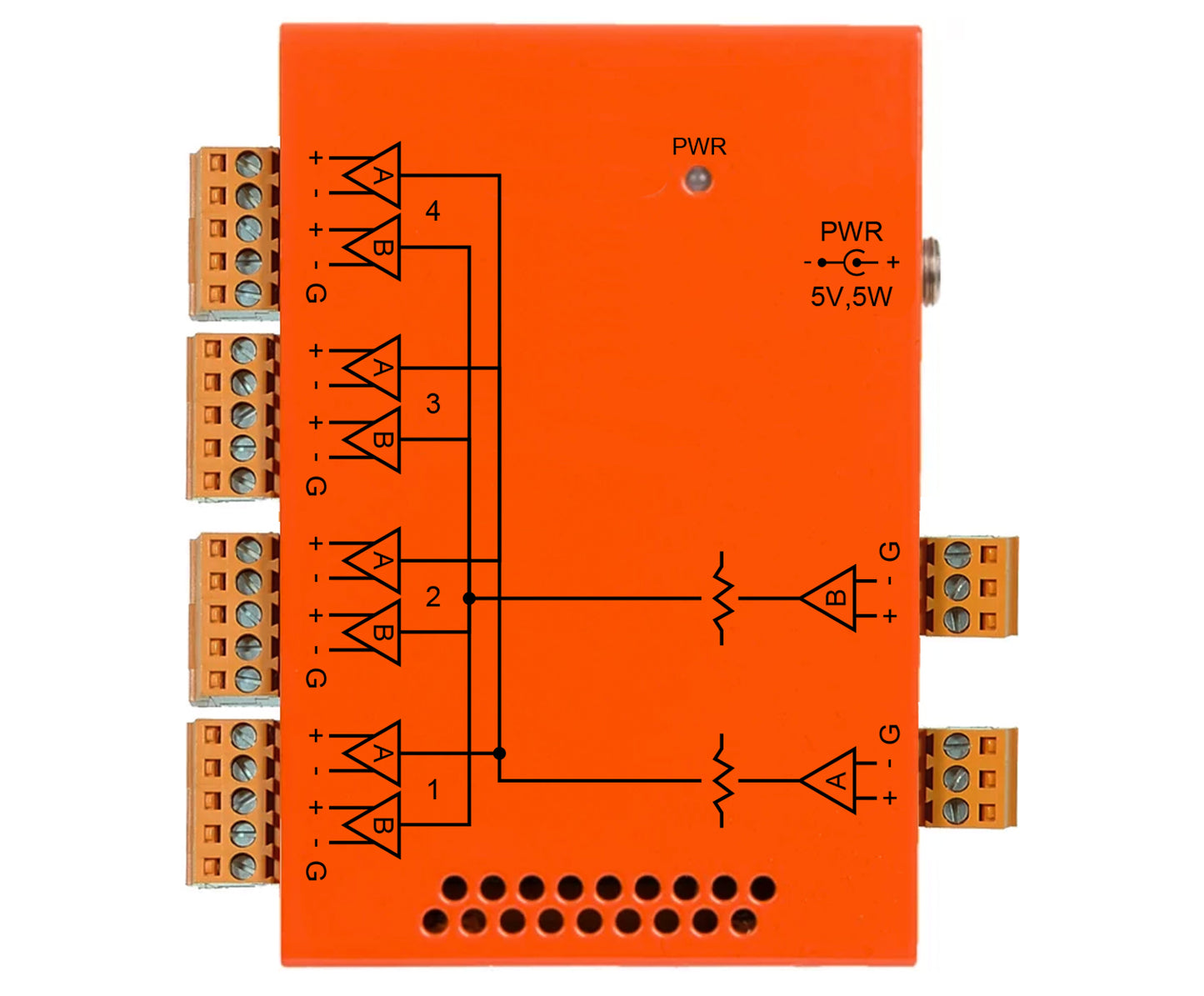 MultiDyne | NBX-DA-2X4-AA | 1x8/2x4 Analog Audio Distribution Amplifier - HD Source