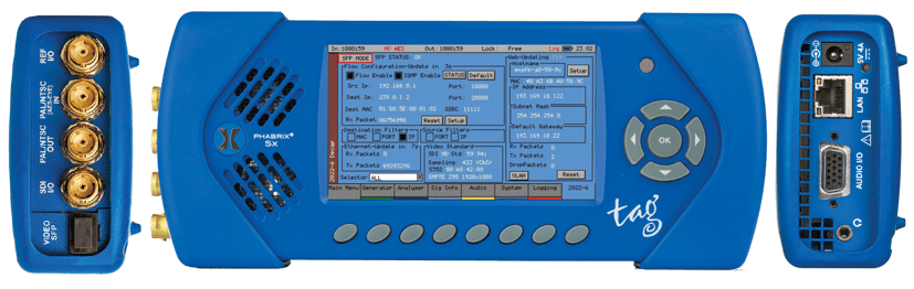 Phabrix Sx TAG Portable hybrid IP/SDI Analog Generation, Analysis & Video/Audio Monitor - HD Source