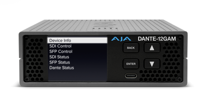 AJA DANTE-12GAM Dante®, AES67 and SMPTE ST 2110-30 SDI Audio Embedder/Disembedder