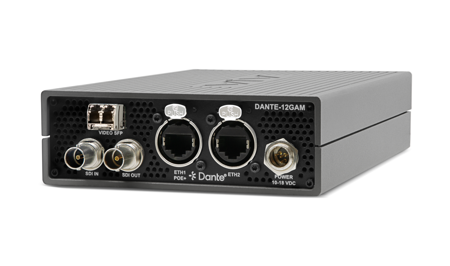 AJA DANTE-12GAM Dante®, AES67 and SMPTE ST 2110-30 SDI Audio Embedder/Disembedder