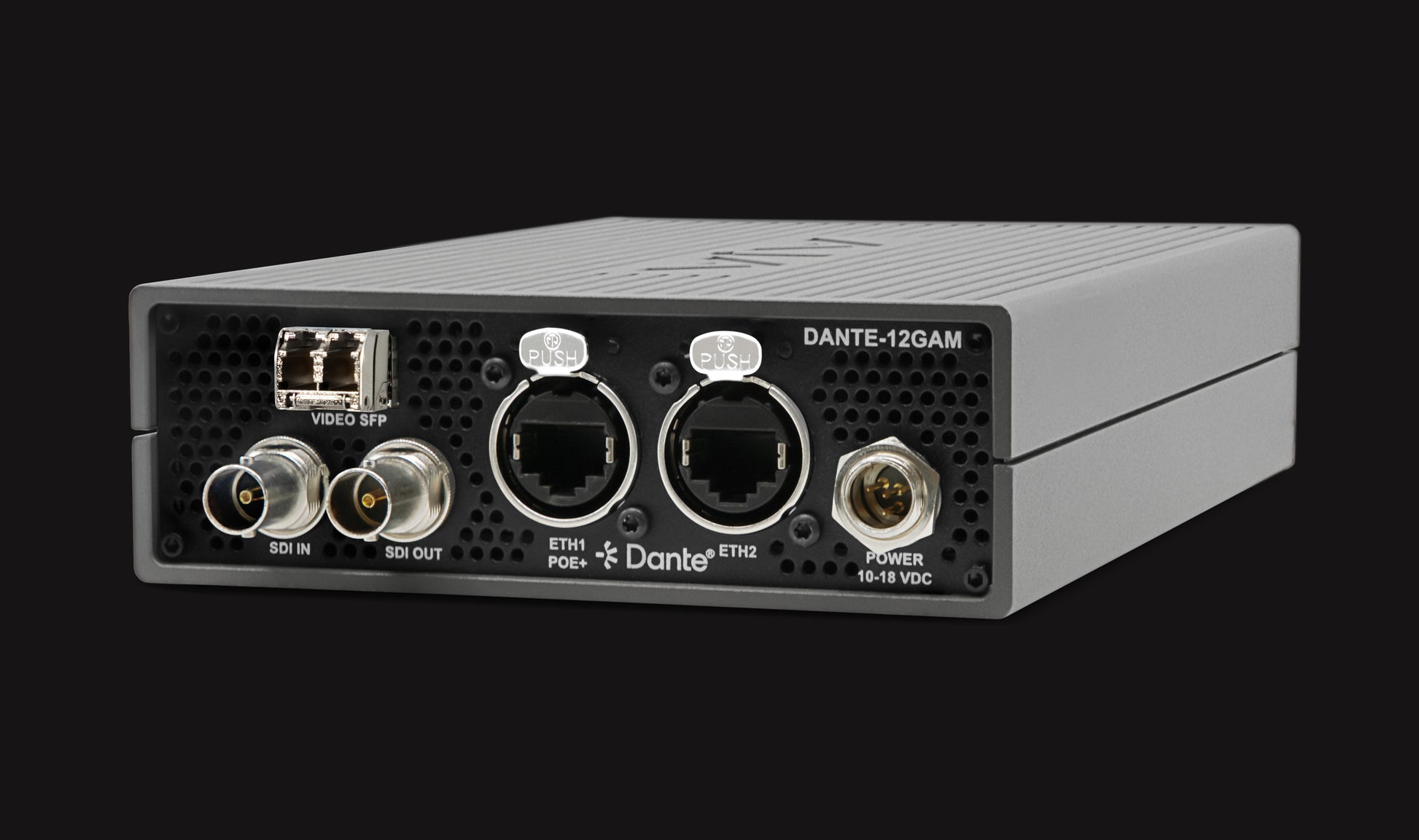 AJA DANTE-12GAM Dante®, AES67 and SMPTE ST 2110-30 SDI Audio Embedder/Disembedder - HD Source