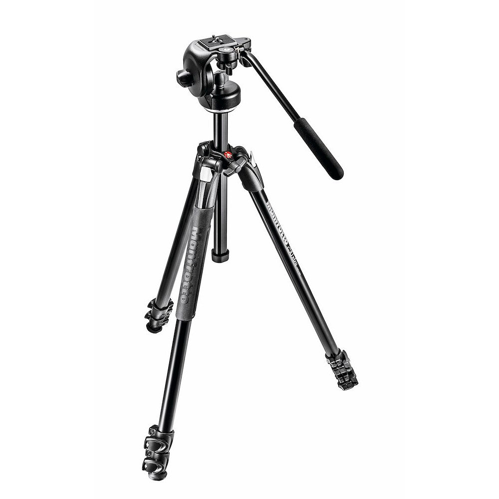 Manfrotto 290 Xtra Alu 3-Section Tripod Kit with 128RC Fluid Head - HD Source