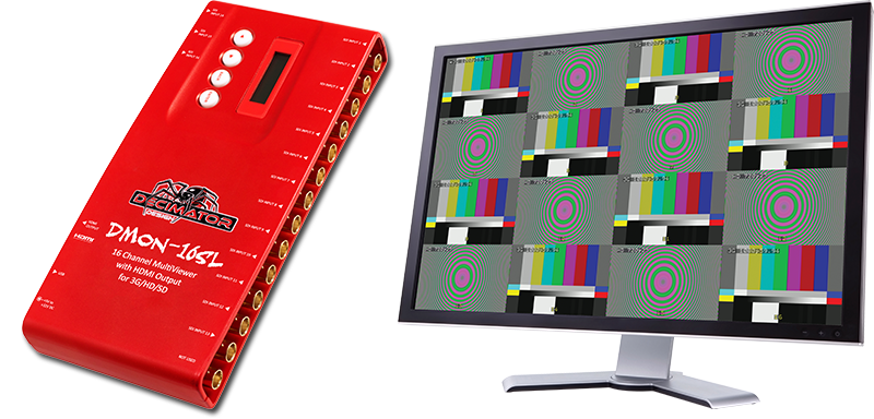 Decimator DMON-16SL: 16 Channel Multi-Viewer w/ HDMI Outputs for 3G/HD/SD - HD Source