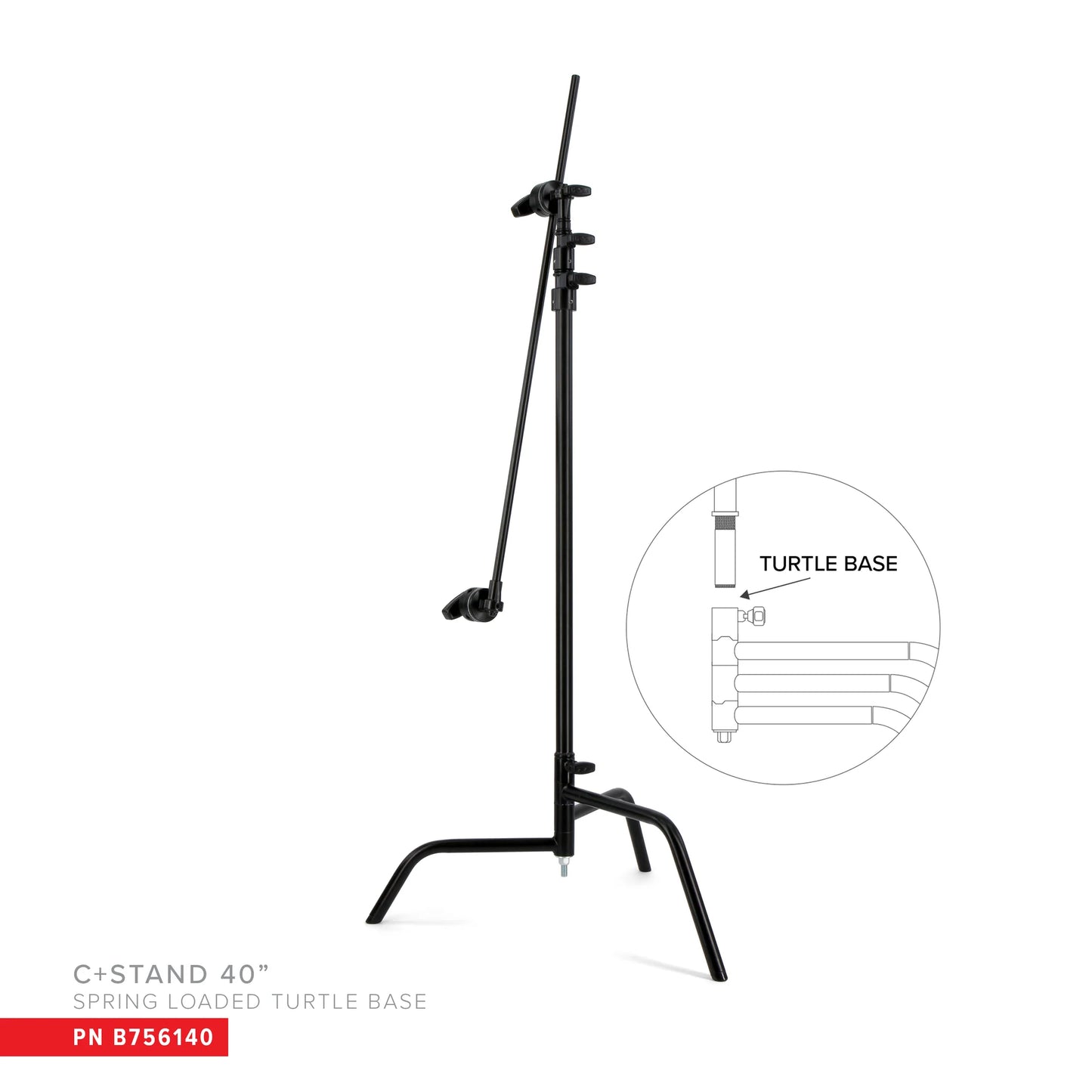 40" C+STAND W/SPRING LOADED TURTLE BASE, INCLUDES GRIP HEAD & ARM | MSE Matthews Grip - HD Source